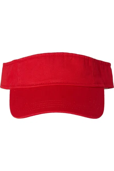 Valucap Bio-washed Visor In Red
