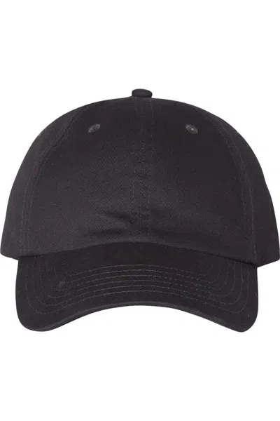 Valucap Brushed Twill Cap In Black