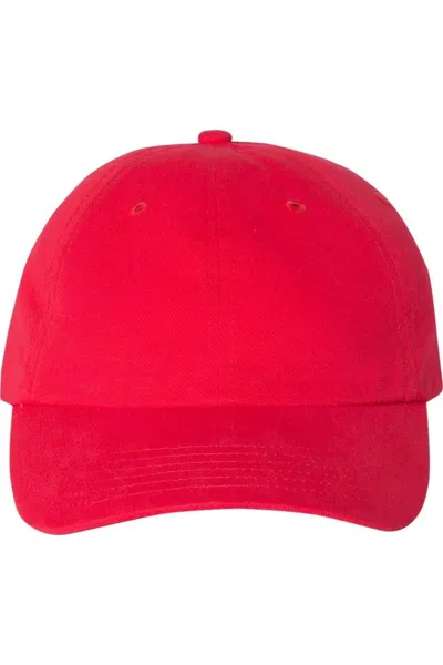 Valucap Brushed Twill Cap In Red