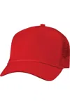 Valucap Five-panel Mesh-back Trucker Cap In Red