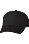 Valucap Five-panel Twill Cap In Black