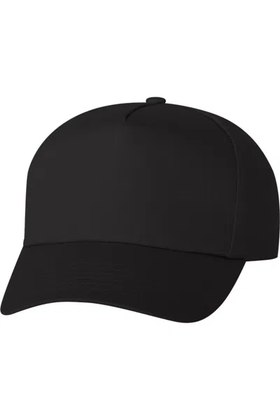 Valucap Five-panel Twill Cap In Black