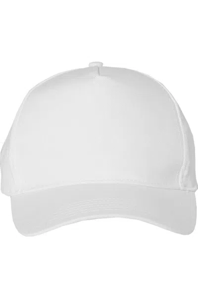 Valucap Five-panel Twill Cap In White