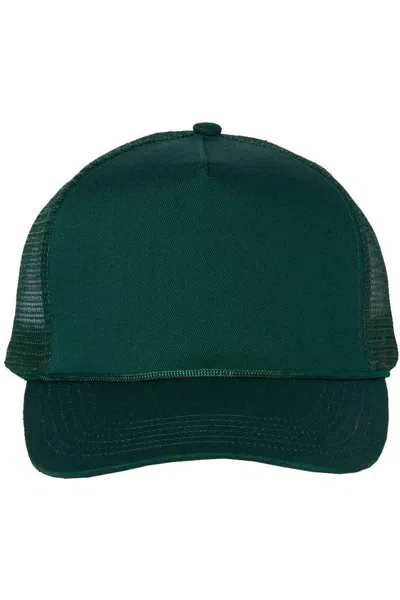 Valucap Five-panel Mesh-back Trucker Cap In Black