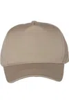 Valucap Five-panel Twill Cap In Beige