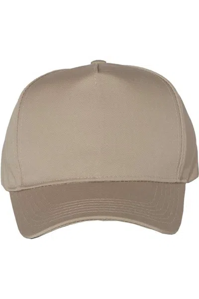 Valucap Five-panel Twill Cap In Beige