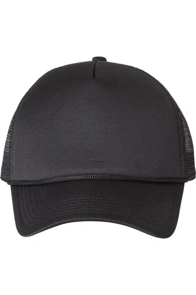 Valucap Foam Mesh-back Trucker Cap In Black