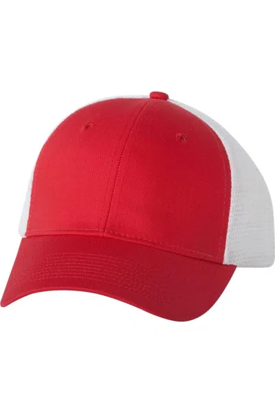 Valucap Mesh-back Trucker Cap In Red