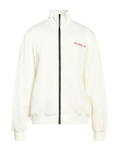 Valvola. Man Sweatshirt Ivory Size L Cotton In White
