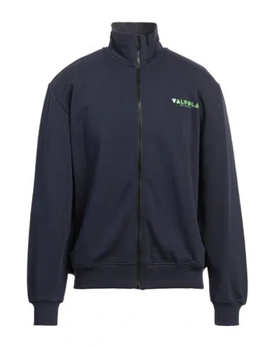Valvola. Man Sweatshirt Midnight Blue Size M Cotton