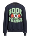 Valvola. Man Sweatshirt Midnight Blue Size Xl Cotton In Blue