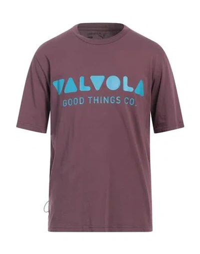 Valvola. Man T-shirt Mauve Size L Cotton In Purple