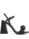 Vamsko Eden 100mm Leather Sandals In Black