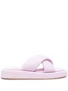Vamsko Pillow Leather Sandals In Purple
