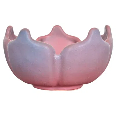 Pre-owned Van Briggle Arts & Crafts Tulip Form Pink And Lavender Glazed Ceramic Bowl In Purple