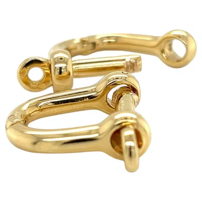 Pre-owned Van Cleef & Arpels 14k Yellow Gold Oval Hoop Cufflinks W/paper