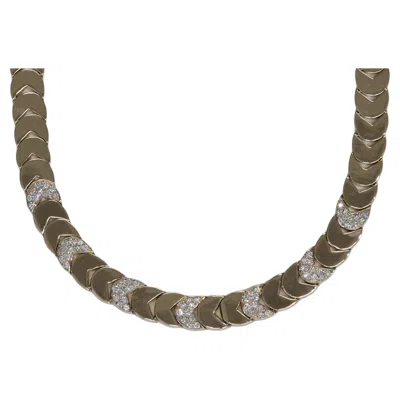 Pre-owned Van Cleef & Arpels 18 Karat Yellow Gold And Diamond Station Necklace Choker