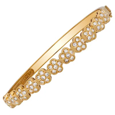 Pre-owned Van Cleef & Arpels 18 Karat Yellow Gold Diamond Trefle Bracelet