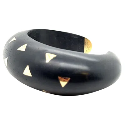 Pre-owned Van Cleef & Arpels 18 Karat Yellow Gold Ebony Bangle, 1970s