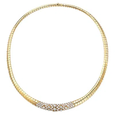 Pre-owned Van Cleef & Arpels 18 Kt Yellow Gold And 5.6 Ct Diamond Collar/choker Necklace
