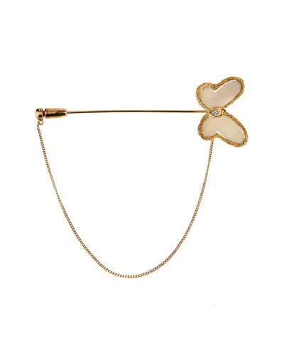 Pre-owned Van Cleef & Arpels 18k 0.02 Ct. Tw. Diamond Brooch (authentic Pre-loved) In Gold