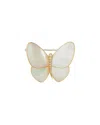 Van Cleef & Arpels 18k 0.22 Ct. Tw. Diamond & Mother Of Pearl Brooch (authentic Pre-loved) In Gold