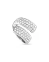 Van Cleef & Arpels 18k 1.35 Ct. Tw. Diamond Bypass Ring (authentic ) In Silver