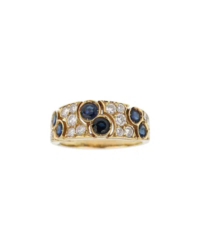 Van Cleef & Arpels 18k 2.07 Ct. Tw. Diamond & Sapphire Ring (authentic Pre-loved) In Gold