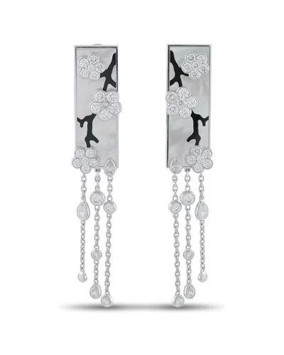 Van Cleef & Arpels 18k 4.50 Ct. Tw. Diamond & Mother Of Pearl And Onyx Earring (authentic Pre-loved) In Neutral