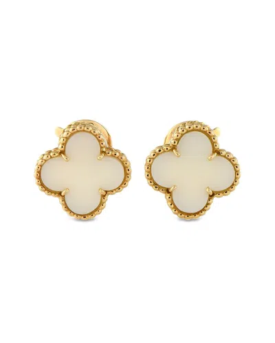 Van Cleef & Arpels 18k Coral Earring (authentic Pre-loved) In Gold