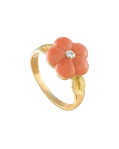 Van Cleef & Arpels 18k Coral Ring (authentic Pre-loved) In Gold