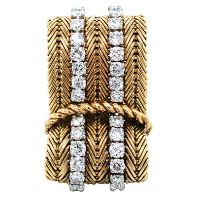 Pre-owned Van Cleef & Arpels , 18k Gold Diamond Brooch In Multi