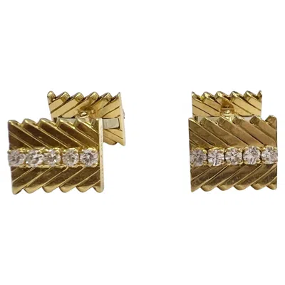 Pre-owned Van Cleef & Arpels 18k Gold Diamond Cufflinks In Multi