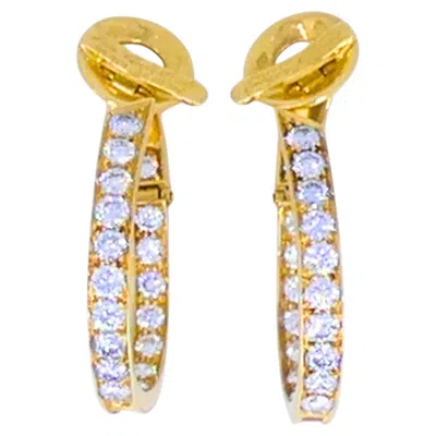 Pre-owned Van Cleef & Arpels 18k Gold Diamond Hoop Earrings In Multiple