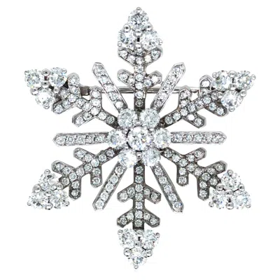 Pre-owned Van Cleef & Arpels , 18k Gold Diamond Snowflake Brooch In Multi