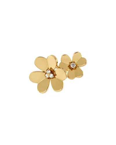 Pre-owned Van Cleef & Arpels 18k Gold Frivole Between The Finger Ring 18k Yellow Gold  With Diamonds (authenti