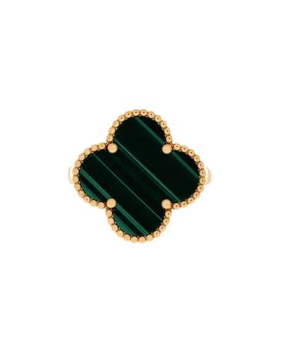 Pre-owned Van Cleef & Arpels 18k Gold Magic Alhambra Ring 18k Yellow Gold With Malachite  (authentic Pre-loved