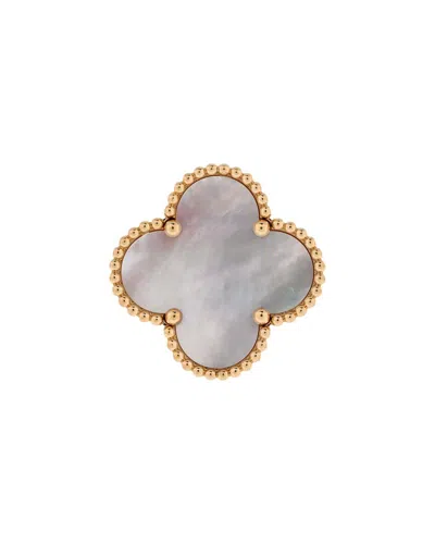 Van Cleef & Arpels 18k Gold Magic Alhambra Ring 18k Yellow Gold With Mother Of  Pearl (authentic Pre In Metallic