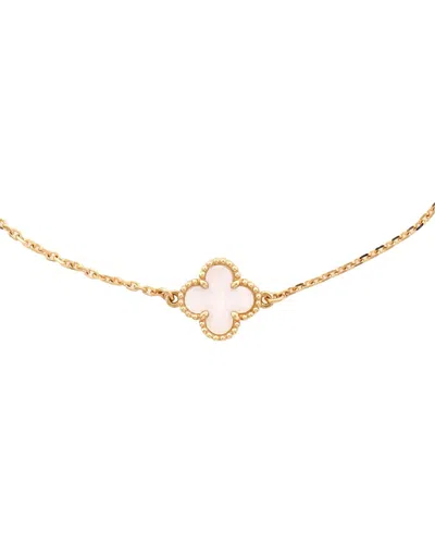 Van Cleef & Arpels 18k Gold Sweet Alhambra Bracelet 18k Yellow Gold And Mother  Of Pearl (authentic
