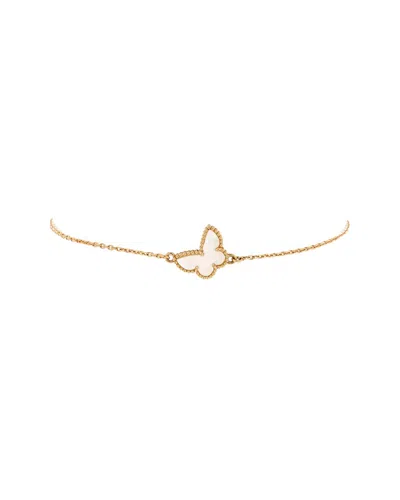Van Cleef & Arpels 18k Gold Sweet Alhambra Butterfly Bracelet 18k Yellow Gold  And Mother Of Pearl (