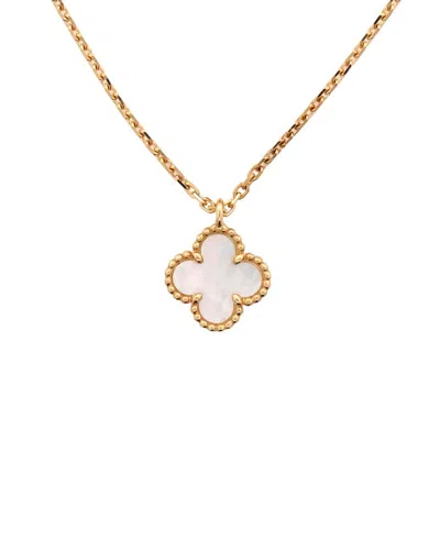 Van Cleef & Arpels 18k Gold Sweet Alhambra Pendant Necklace 18k Yellow Gold  And Mother Of Pearl (au
