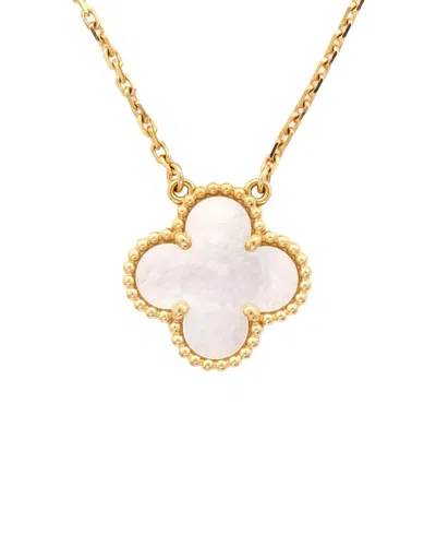 Van Cleef & Arpels 18k Gold Vintage Alhambra Pendant Necklace 18k Yellow Gold  And Mother Of Pearl (