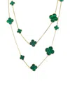 Van Cleef & Arpels Magic Alhambra 18k Yellow Gold Malachite 16 Motif Necklace Vc07-071625 In Metallic