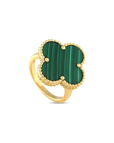 Van Cleef & Arpels 18k Malachite Ring (authentic Pre-loved) In Gold