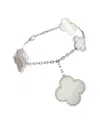 Van Cleef & Arpels 18k Mother Of Pearl & Chalcedony Bracelet (authentic Pre-  Loved) In Neutral