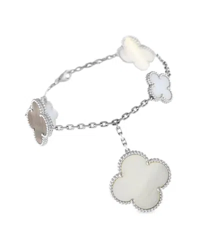 Van Cleef & Arpels 18k Mother Of Pearl & Chalcedony Bracelet (authentic Pre-  Loved)