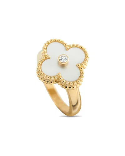 Pre-owned Van Cleef & Arpels 18k Mother Of Pearl Ring (authentic Pre-loved)