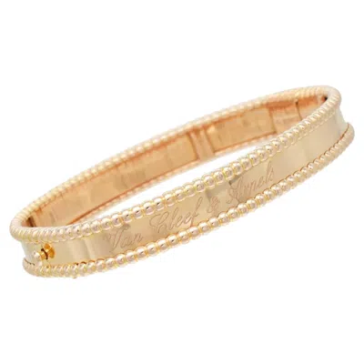Pre-owned Van Cleef & Arpels 18k Rose Gold Signature Perlee Bracelet. In Red