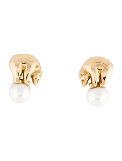 Pre-owned Van Cleef & Arpels 18k Vintage Pearl Stud Earrings In Multi
