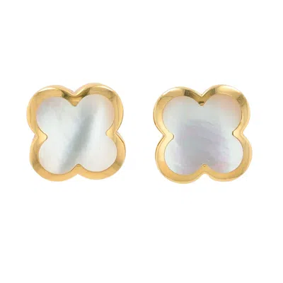 Pre-owned Van Cleef & Arpels 18k Wg  Mother Of Pearl Earrings In Multiple